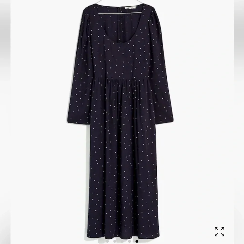 Madewell Alicia Long-sleeve Scoop Neck Midi Dress in night stars NWT - Picture 2 of 16